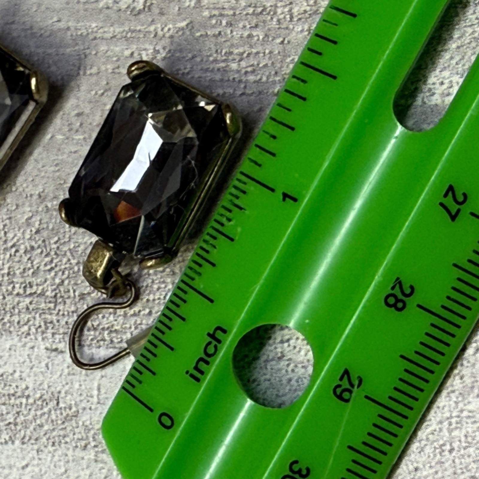 Vintage-Style Black Crystal Rectangular Dangle Ea… - image 9