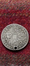 Scarce 1723 George I South Sea Company SSC Shilling Holed but very Collectable