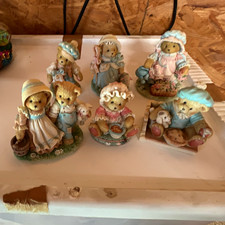 Teddy Bear Figurine Set Lot of 6 Miniatures Assorted Collection - Nursery Rhymes