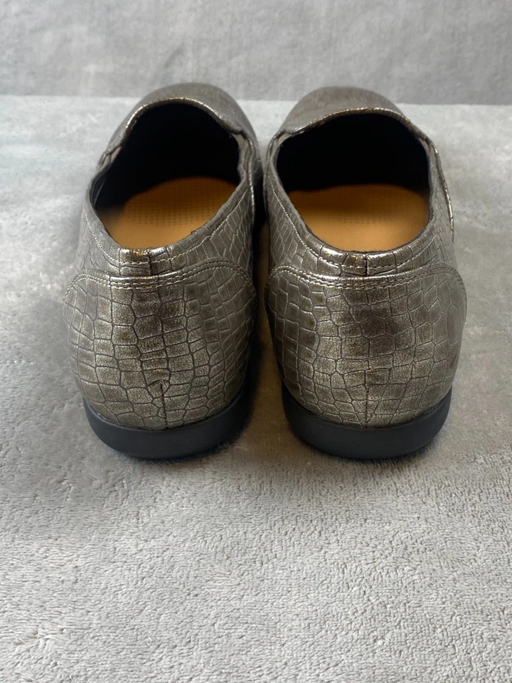 Mocasines sin cordones Comfortview metálicos de imitación de cocodrilo planos silenciosos de lujo minimalistas 11 W Foto 4 de 4