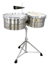 Tycoon Percussion 15" 16" Timbales Drum Set Deep-Shell Brushed Chrome