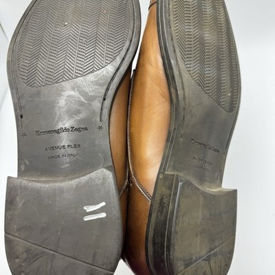 Ermenegildo Zegna Avenue Flex Brown Cap Toe Oxford Shoes 9 US Leather Brogue Ermenegildo Zegna Avenue Flex Brown Cap Toe Oxford Shoes 9  main image 2