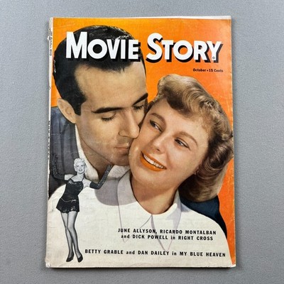 Vtg Movie Story Magazine June Allyson Ricardo Montalban Betty Grable Oct 1950