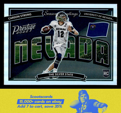 2022 Panini Prestige Carson Strong Seasons Greetings card #SG-6 Nevada Wolf Pack