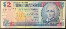 2007 BARBADOS PAPER MONEY - 2 DOLLARS UNCIRCULATED BANKNOTE!