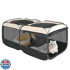 2-in-1 Dog Playpen 58''Pop Up Cat Pet Playpen, Assembly-Free Indo