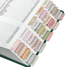 Laminated Bible Tabs,75 Tabs,Laminated Bible Index Tabs for Women and Men