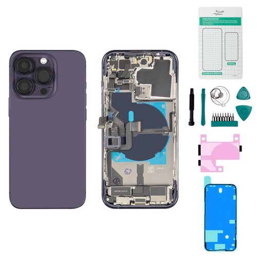 iPhone 14 Pro Gehäuse mit Backcover Dunkellila - Set Versand aus Deutschland