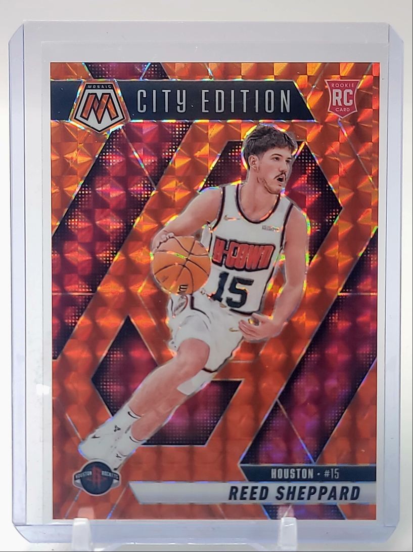 REED SHEPPARD 2024-25 MOSAIC CITY EDITION ROOKIE ORANGE PRIZM RC /249 Q4370
