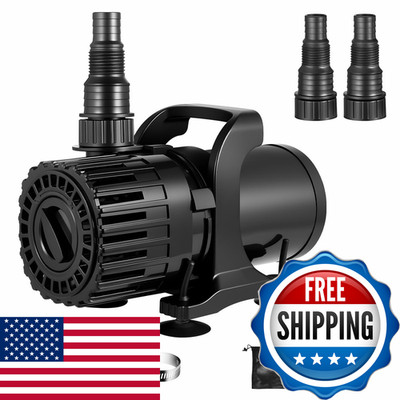 Hurmovae Pond Pump Adjustable Flow 600-1800 Gph 13Ft Lift 100W Submersible