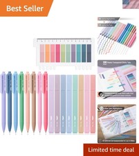 Aesthetic Bible Highlighter and Pen Set, 16 Pack, 200 Sheets Transparent Stic...