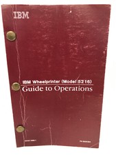 IBM WHEELPRINTER MODEL 5216 GUIDE TO OPERATIONS MANUAL 8509384