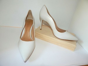 off white leather pumps