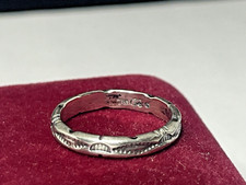Navajo symbols Stamped Sterling Silver band ring size 8.25