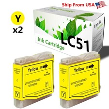  2-Pack,Yellow LC 51 LC51 Ink Cartridge for DCP-130C MFC-240C Printer