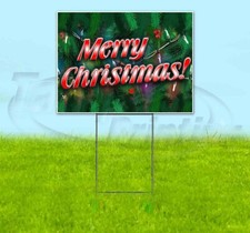 MERRY CHRISTMAS 18x24 Yard Sign Corrugated Plastic Bandit Lawn USA HOLIDAYS