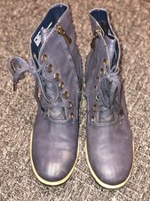 TUCKER TATE ZIP UP LACE UP GIRLS KIDS BOOTS NAVY - BLUE SIZE 5M