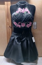 Bee Darlin 2piece Size 3/4 Beaded,Embroidery Fit & Flare Dress/Pink,Black-NWT