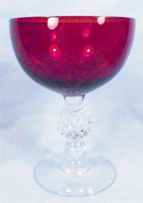 Morgantown Ruby Golf Ball Goblet Tall Champagne Elegant Glass 7643 VTG