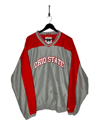 58 Sports Ohio State Authentic Trikot Herren Rot Grau V-Ausschnitt Größe XL