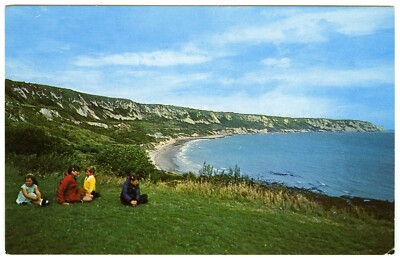 1960er D V Bennett Postkarte The Warren Beach & East Cliff Folkestone nicht verschickt