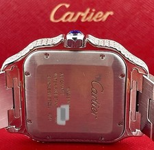 Cartier Santos Men's 40mm Large Model Steel Watch Roman Iced Out 10ct Diamonds 6