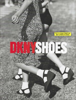 vintage DKNY Shoes 1-Page PRINT AD Spring 1995 Peter Lindbergh WOMEN IN SOCKS