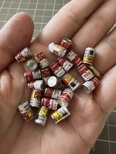 5 Dollhouse Miniatures Metal Cans Authentic Campbell’s Soup Labels Assorted 1:12
