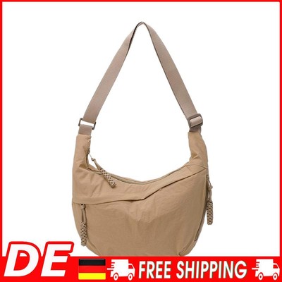 Nylon Crossbody Bag Trendy Crescent Bag Hobo Umhängetasche für Frauen (Sandfarbe