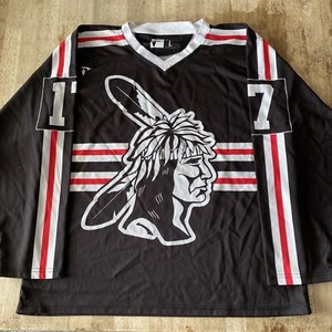 Onondaga Redhawks Box Lacrosse Jersey Dark/Away Rare #17 size L Onondaga Nation