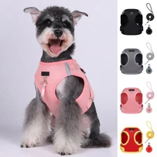 Dog Reflective Vest Harness w Leash Set Holder Pet Puppy No Pull for Walking