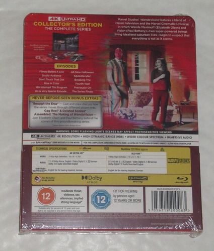 WandaVision The Complete Series 4K + Blu Ray Steelbook UK Zavvi Exclusive Sealed - Picture 2 of 7