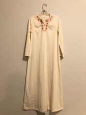 Vintage 60s GOSSARD ARTEMIS Nylon Nightgown Peignoir Gown Embroidered Yellow S