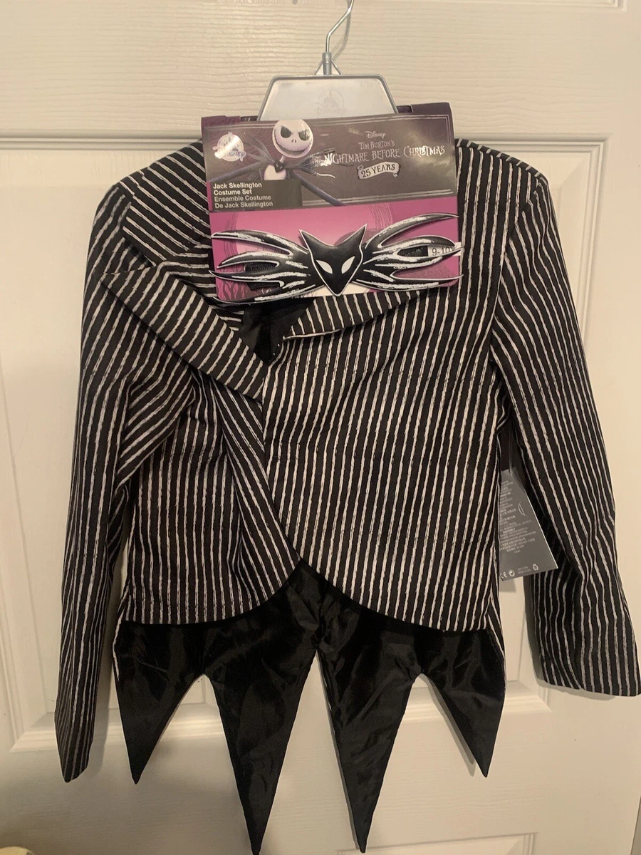 NWT Disney Store Jack Skellington Piece Costume Jacket Tie Child Size Large 9 10