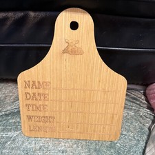 Faux Wood Cow Eartag Baby Birth Announcement Sign Country Western Cowboy Rustic