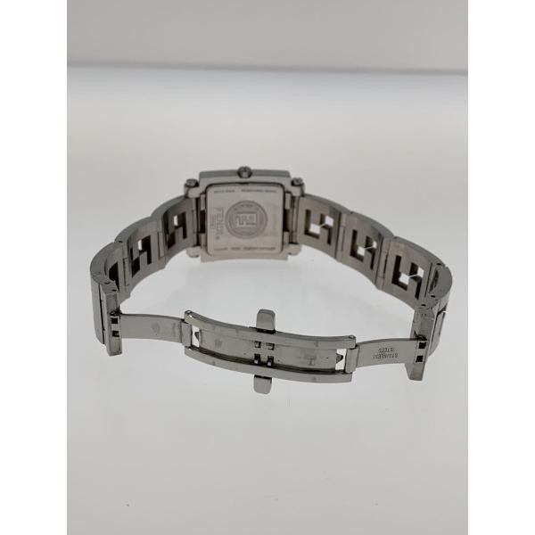 FENDI 6000G Wristwatch Square Date Quartz Analog Black Silver From Japan image 4