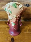 Vintage Roseville Pottery Snowberry Vase 1V2-9 Double Handled 9.5" Excellent