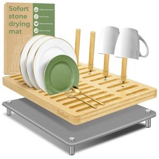 Stone Drying Mat for Kitchen Counter, Quick Dry Ultra Absorbent Dish Drying M...