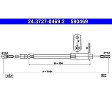 ATE 24.3727-0469.2 Seilzug Feststellbremse für MERCEDES BENZ SL R129