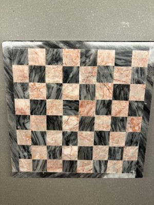 Vintage Onyx Marble Chess Checkers Game Board 7.5 '' Handmade Kitchen Decor