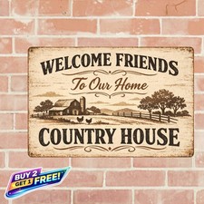 Personalized Daisy Farmhouse Welcome Sign Custom Vintage Metal Wall Decor