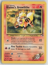 Blaine's Growlithe 35/132 Uncommon Gym Heroes Pokemon Unlimited MP on eBay