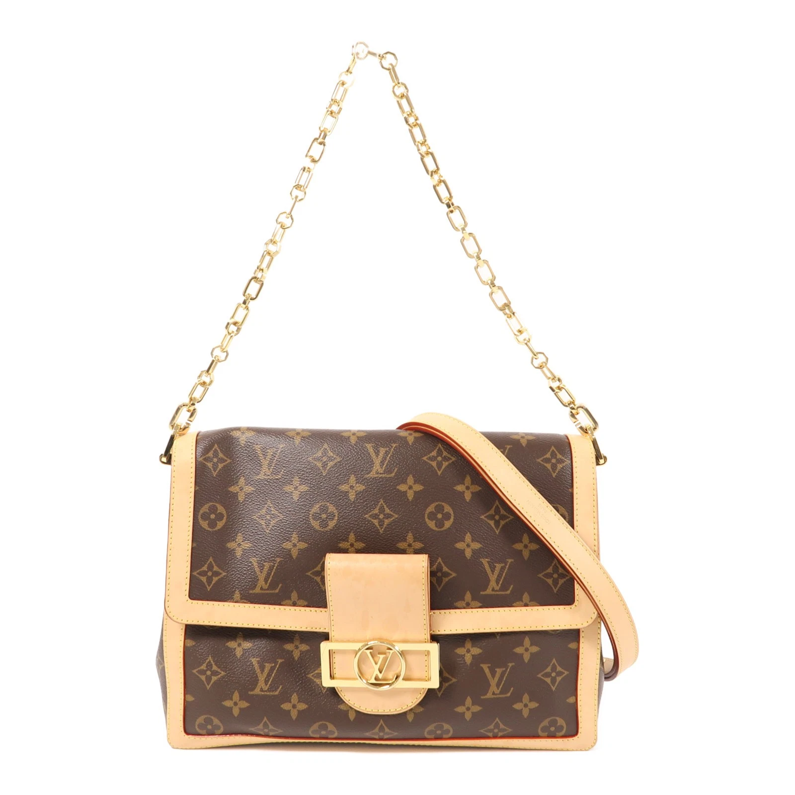 LOUIS VUITTON（LV） Borsa a tracolla Louis Vuitton LV GHW Dauphine Soft GM 2 vie M47149 monogramma marrone