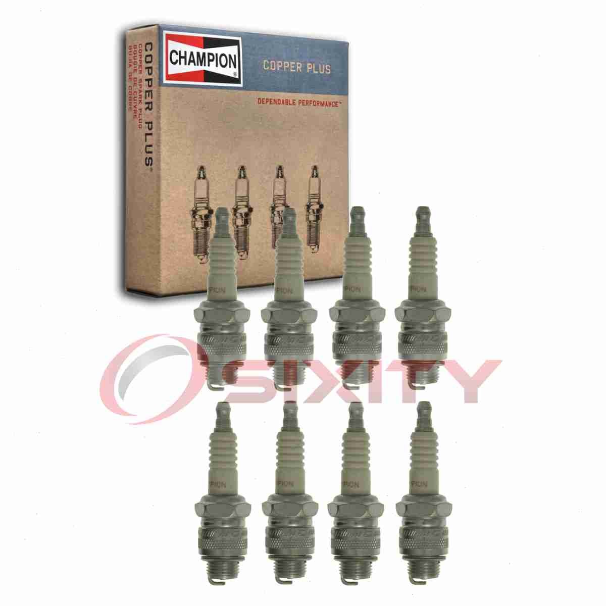 8 pc Champion Copper Plus Spark Plugs for 1970 Chevrolet Brookwood 6.6L V8 uf