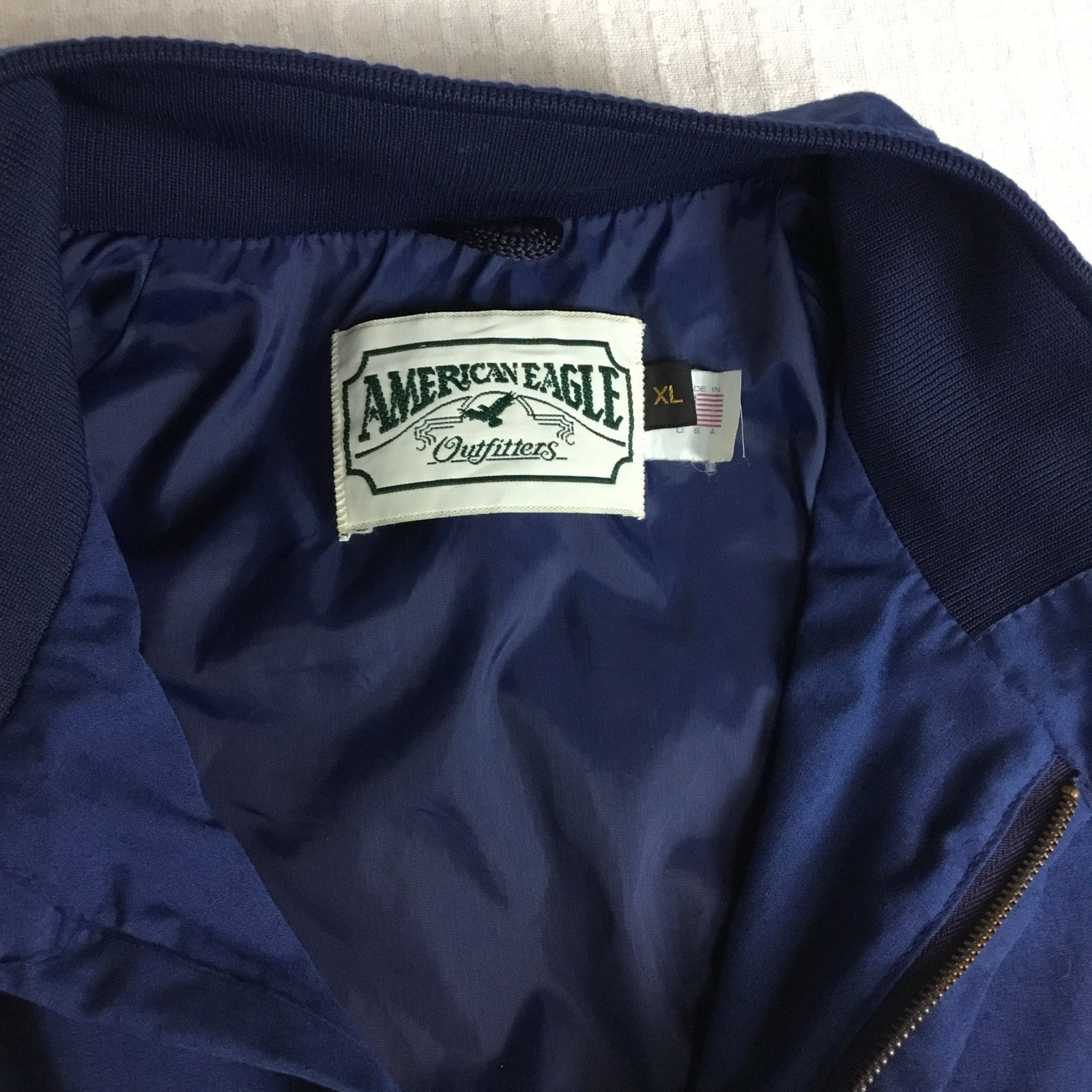 American Eagle Bomber Jacket Elbow Patch Mens XL … - image 3