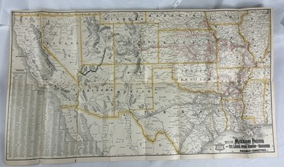 1897 Iron Mountain Route Railroad Timetable Map Midnight Special Owl