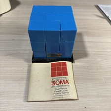 Vintage 1969 SOMA Cube Puzzle Game, Blue