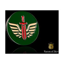 Barone dei Dadi Marcatori Obiettivo Spada e Ali 40mm Obiettivo Moneta Nuovo