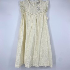NWT Madewell XS Eyelet Ruffle Sleeve Mini Dress Cream
