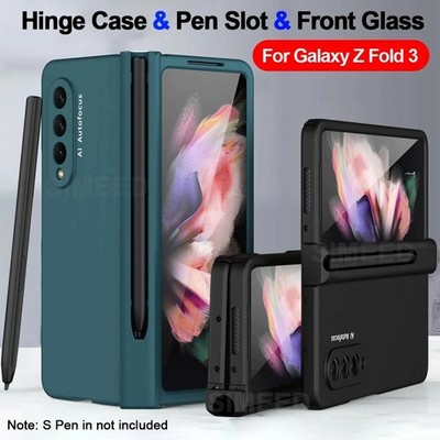 360 Full Protect Hinge w/ Front Glass S Pen Slot Case For Samsung Galaxy Z Fold3